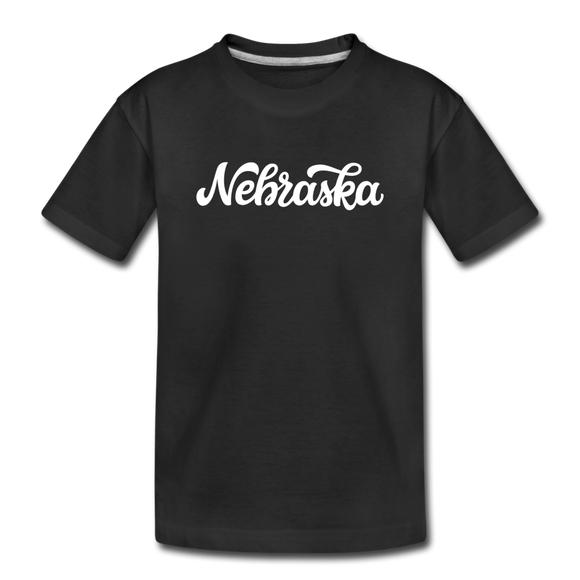 Nebraska Toddler T-Shirt - Hand Lettered Nebraska Toddler Tee - black