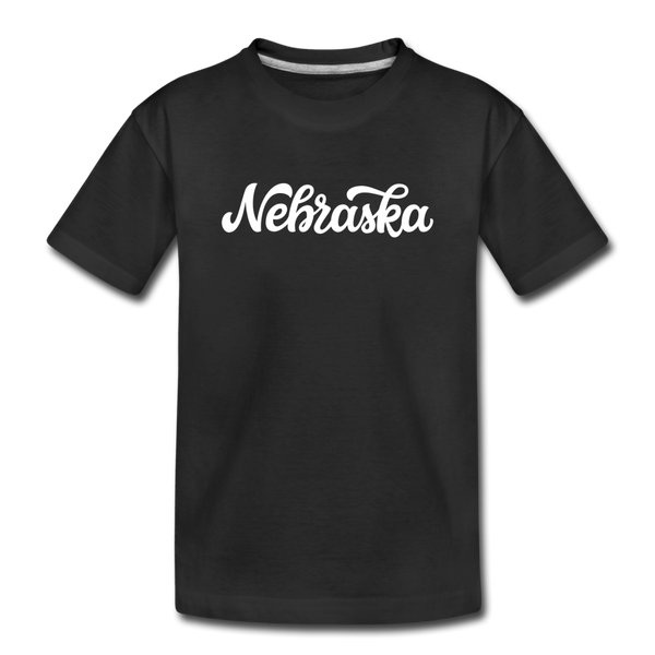 Nebraska Toddler T-Shirt - Hand Lettered Nebraska Toddler Tee - black