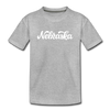 Nebraska Toddler T-Shirt - Hand Lettered Nebraska Toddler Tee - heather gray