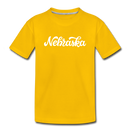 Nebraska Toddler T-Shirt - Hand Lettered Nebraska Toddler Tee - sun yellow