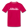 Nebraska Toddler T-Shirt - Hand Lettered Nebraska Toddler Tee - dark pink