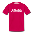 Nebraska Toddler T-Shirt - Hand Lettered Nebraska Toddler Tee - dark pink