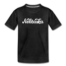 Nebraska Toddler T-Shirt - Hand Lettered Nebraska Toddler Tee - charcoal gray