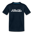 Nebraska Toddler T-Shirt - Hand Lettered Nebraska Toddler Tee - deep navy