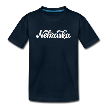 Nebraska Toddler T-Shirt - Hand Lettered Nebraska Toddler Tee - deep navy