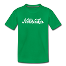 Nebraska Toddler T-Shirt - Hand Lettered Nebraska Toddler Tee - kelly green