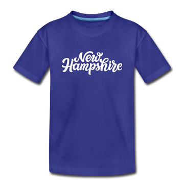 New Hampshire Toddler T-Shirt - Hand Lettered New Hampshire Toddler Tee - royal blue