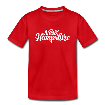 New Hampshire Toddler T-Shirt - Hand Lettered New Hampshire Toddler Tee - red