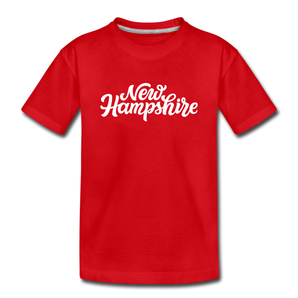 New Hampshire Toddler T-Shirt - Hand Lettered New Hampshire Toddler Tee - red