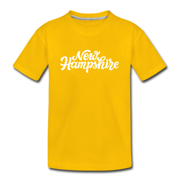 New Hampshire Toddler T-Shirt - Hand Lettered New Hampshire Toddler Tee - sun yellow