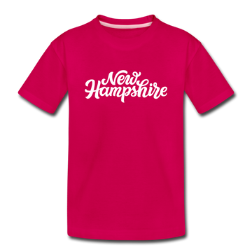 New Hampshire Toddler T-Shirt - Hand Lettered New Hampshire Toddler Tee - dark pink