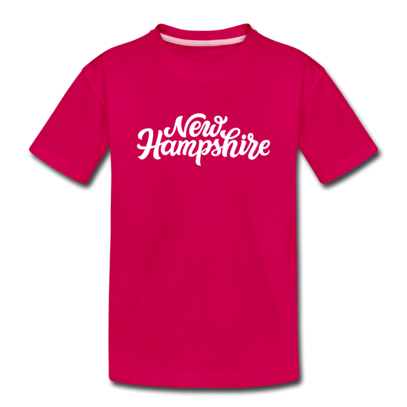 New Hampshire Toddler T-Shirt - Hand Lettered New Hampshire Toddler Tee - dark pink