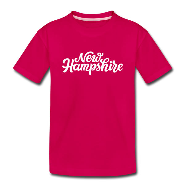 New Hampshire Toddler T-Shirt - Hand Lettered New Hampshire Toddler Tee - dark pink