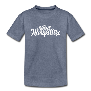 New Hampshire Toddler T-Shirt - Hand Lettered New Hampshire Toddler Tee - heather blue