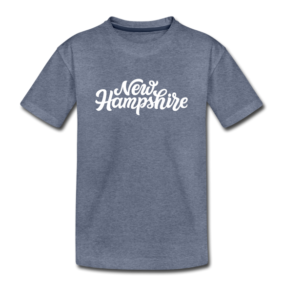 New Hampshire Toddler T-Shirt - Hand Lettered New Hampshire Toddler Tee - heather blue