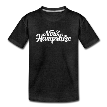 New Hampshire Toddler T-Shirt - Hand Lettered New Hampshire Toddler Tee - charcoal gray