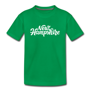 New Hampshire Toddler T-Shirt - Hand Lettered New Hampshire Toddler Tee - kelly green