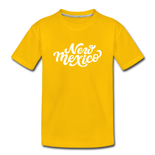 New Mexico Toddler T-Shirt - Hand Lettered New Mexico Toddler Tee - sun yellow