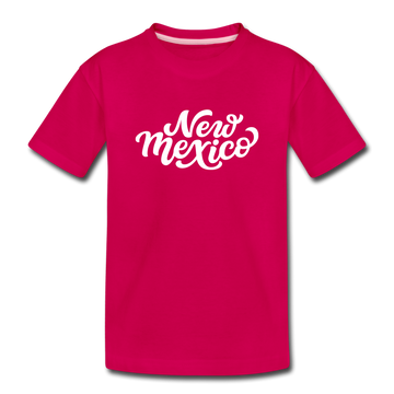 New Mexico Toddler T-Shirt - Hand Lettered New Mexico Toddler Tee - dark pink