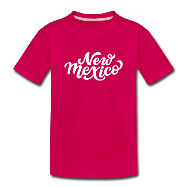 New Mexico Toddler T-Shirt - Hand Lettered New Mexico Toddler Tee - dark pink