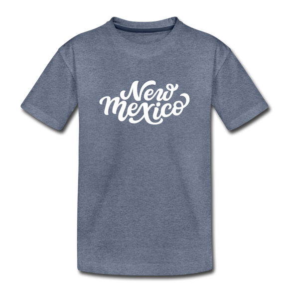 New Mexico Toddler T-Shirt - Hand Lettered New Mexico Toddler Tee - heather blue