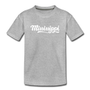 Mississippi Toddler T-Shirt - Hand Lettered Mississippi Toddler Tee - heather gray