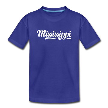 Mississippi Toddler T-Shirt - Hand Lettered Mississippi Toddler Tee - royal blue