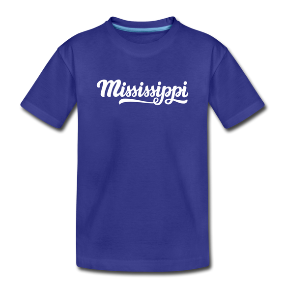Mississippi Toddler T-Shirt - Hand Lettered Mississippi Toddler Tee - royal blue