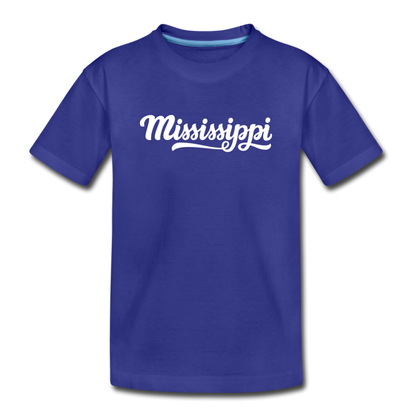 Mississippi Toddler T-Shirt - Hand Lettered Mississippi Toddler Tee - royal blue