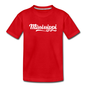 Mississippi Toddler T-Shirt - Hand Lettered Mississippi Toddler Tee - red