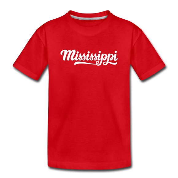 Mississippi Toddler T-Shirt - Hand Lettered Mississippi Toddler Tee - red