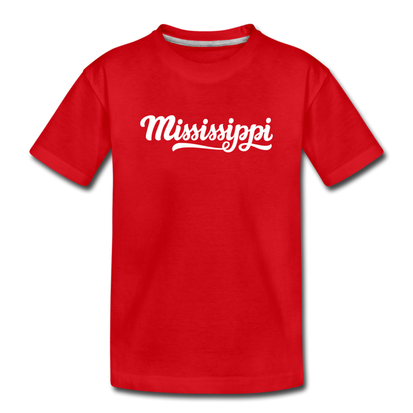 Mississippi Toddler T-Shirt - Hand Lettered Mississippi Toddler Tee - red