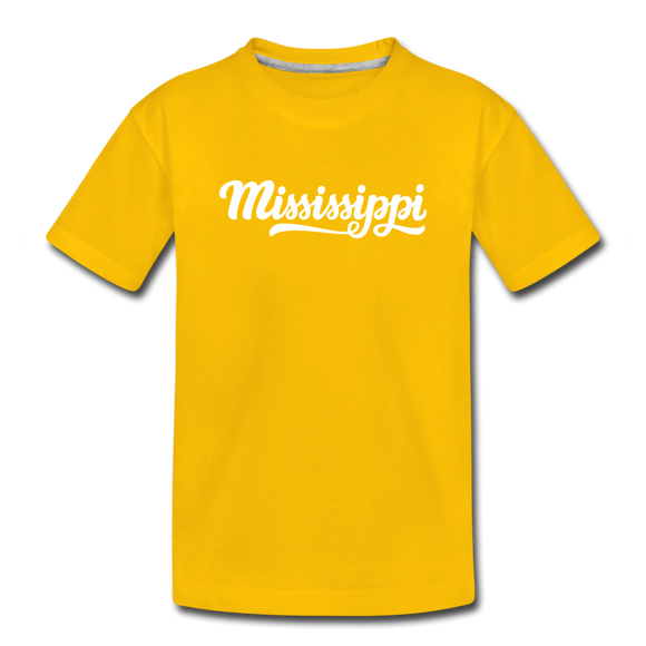 Mississippi Toddler T-Shirt - Hand Lettered Mississippi Toddler Tee - sun yellow