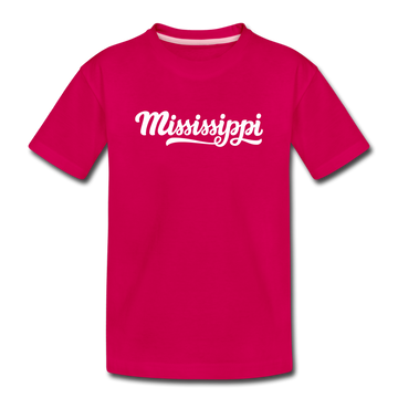 Mississippi Toddler T-Shirt - Hand Lettered Mississippi Toddler Tee - dark pink