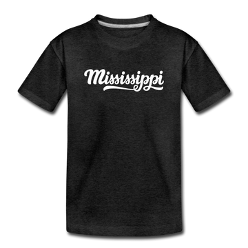 Mississippi Toddler T-Shirt - Hand Lettered Mississippi Toddler Tee - charcoal gray