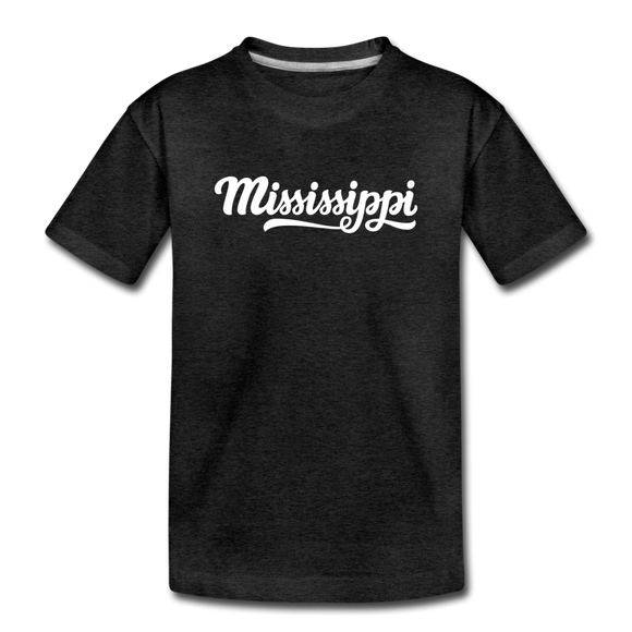 Mississippi Toddler T-Shirt - Hand Lettered Mississippi Toddler Tee - charcoal gray