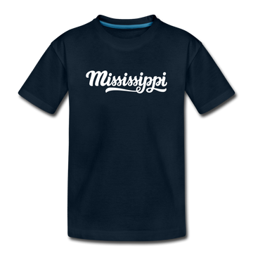 Mississippi Toddler T-Shirt - Hand Lettered Mississippi Toddler Tee - deep navy