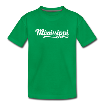 Mississippi Toddler T-Shirt - Hand Lettered Mississippi Toddler Tee - kelly green