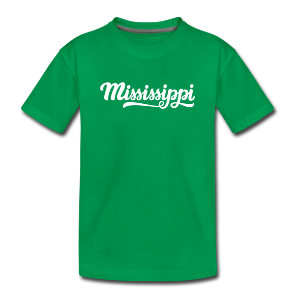 Mississippi Toddler T-Shirt - Hand Lettered Mississippi Toddler Tee - kelly green