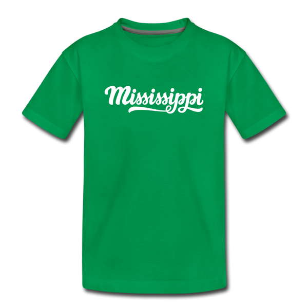 Mississippi Toddler T-Shirt - Hand Lettered Mississippi Toddler Tee - kelly green