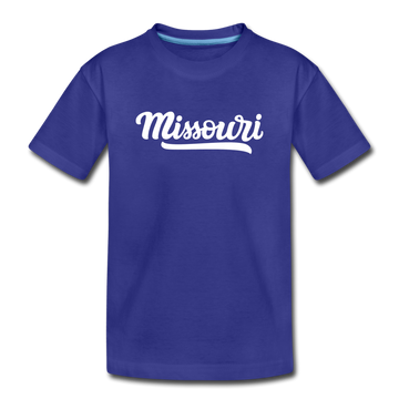 Missouri Toddler T-Shirt - Hand Lettered Missouri Toddler Tee - royal blue