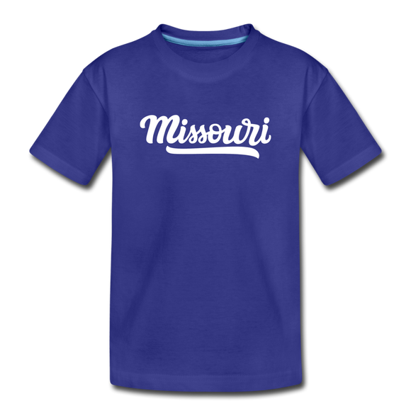 Missouri Toddler T-Shirt - Hand Lettered Missouri Toddler Tee - royal blue