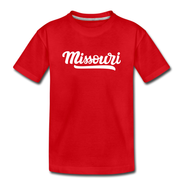 Missouri Toddler T-Shirt - Hand Lettered Missouri Toddler Tee - red