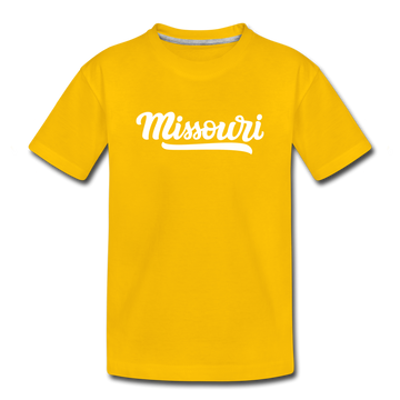 Missouri Toddler T-Shirt - Hand Lettered Missouri Toddler Tee - sun yellow