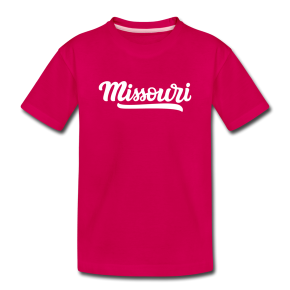 Missouri Toddler T-Shirt - Hand Lettered Missouri Toddler Tee - dark pink