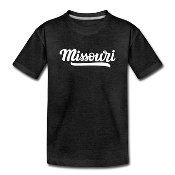 Missouri Toddler T-Shirt - Hand Lettered Missouri Toddler Tee - charcoal gray