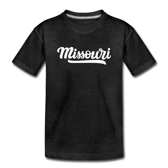 Missouri Toddler T-Shirt - Hand Lettered Missouri Toddler Tee - charcoal gray