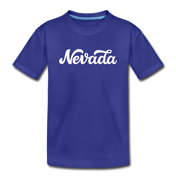 Nevada Toddler T-Shirt - Hand Lettered Nevada Toddler Tee - royal blue