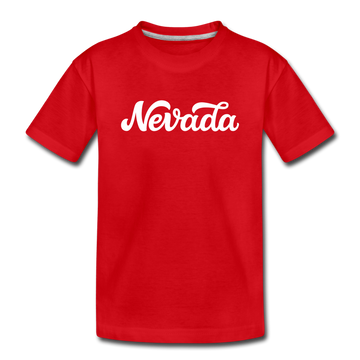 Nevada Toddler T-Shirt - Hand Lettered Nevada Toddler Tee - red
