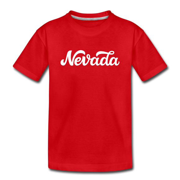 Nevada Toddler T-Shirt - Hand Lettered Nevada Toddler Tee - red